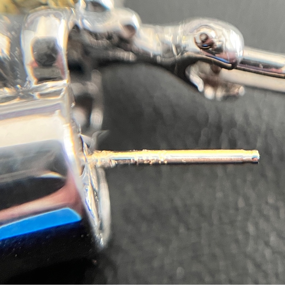 Vintage Lagos Hematite, Pearl, Sterling Silver and 18kt Yellow Gold Earrings - Picture 9 of 11